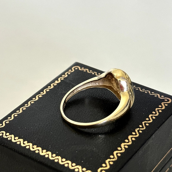 14K Yellow Gold Natural Diamonds Triple Row Wave Ladies Band Ring Size 10 - Picture 6 of 16